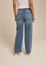 m jeans by maurices&trade; Medium Knit High Rise Pull On Wide Leg Jean, MEDIUM SANDBLAST, small
