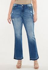Plus Size KanCan&trade; High Rise Released Hem Inset Bootcut Jeans, DARK SANDBLAST, small