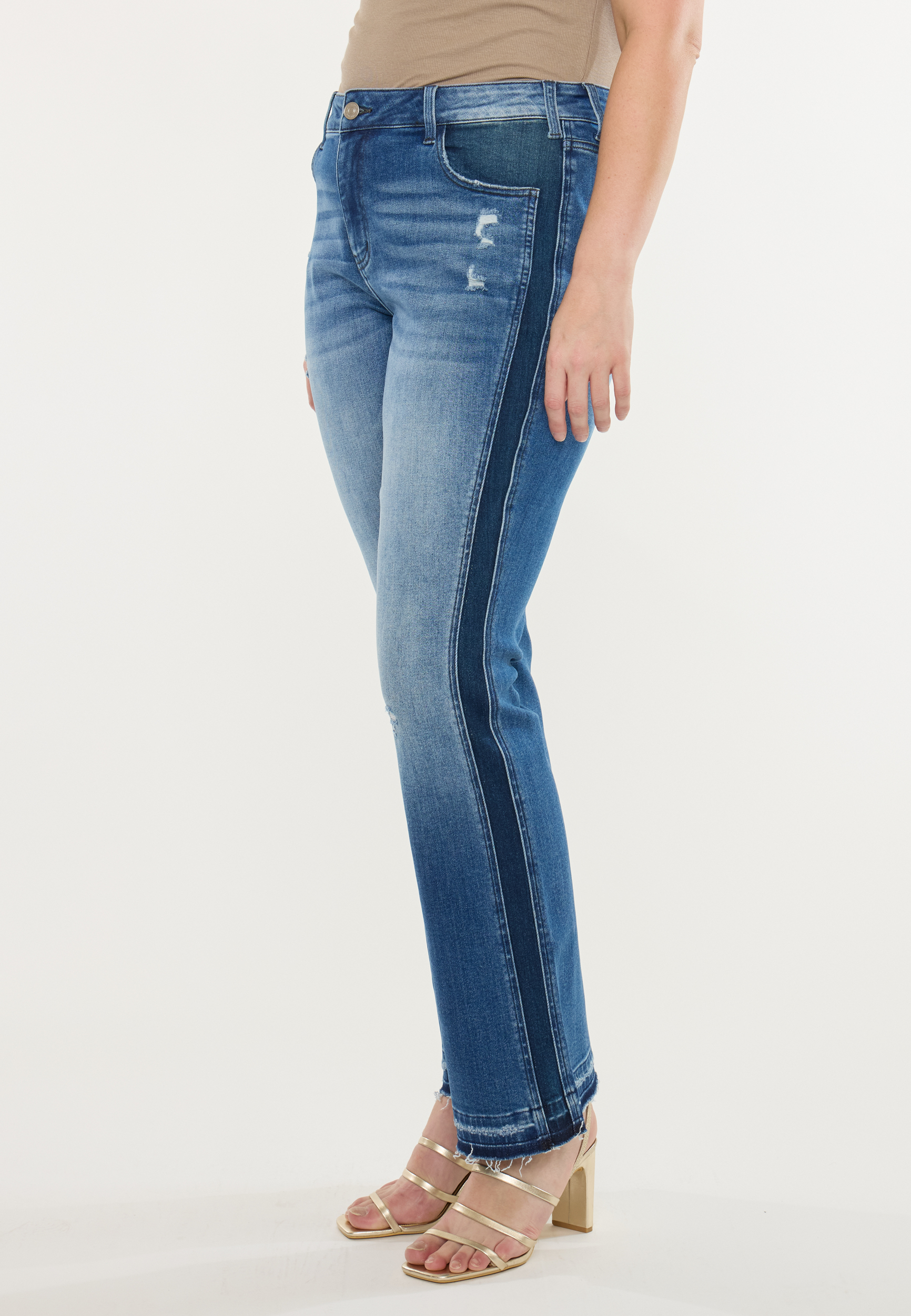 Plus Size KanCan&trade; High Rise Released Hem Inset Bootcut Jeans, DARK SANDBLAST, large