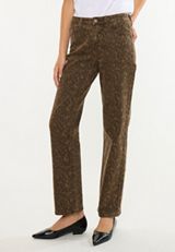 KanCan&trade; High Rise Leopard Print Straight Jean, BROWN COMBO, small