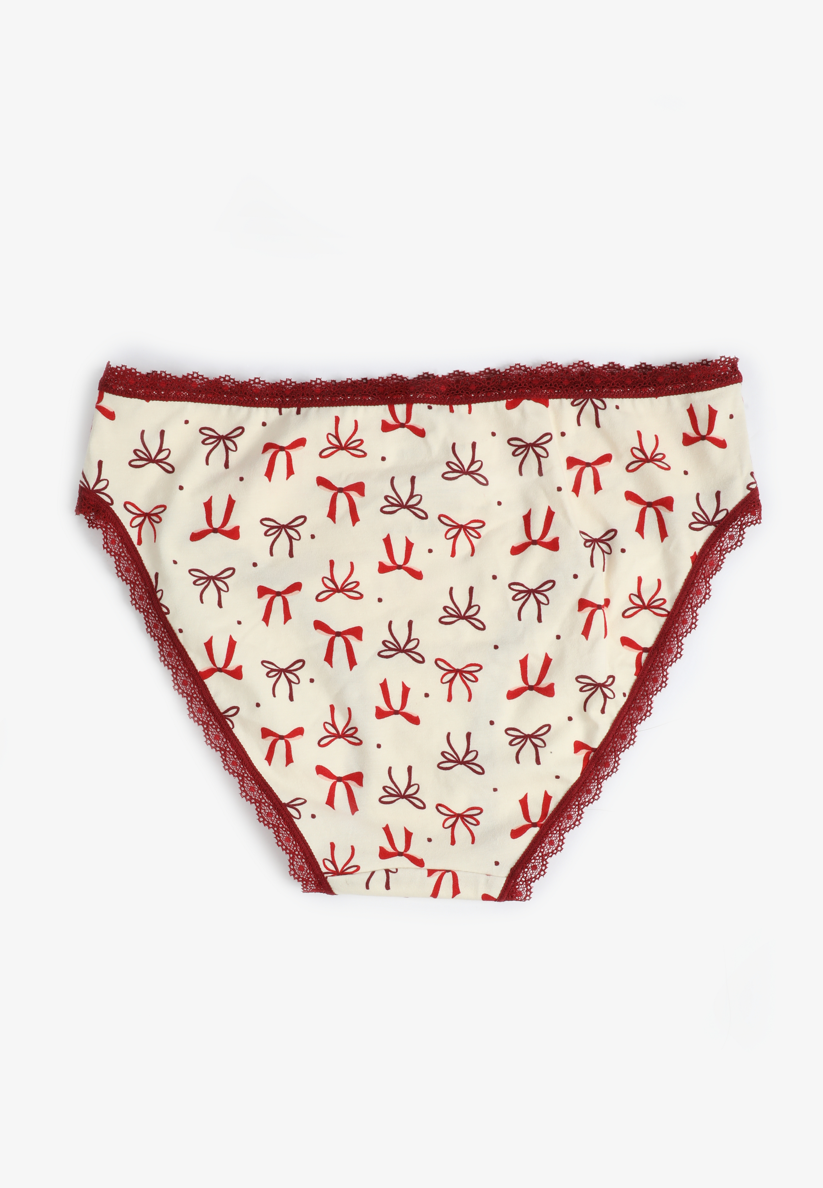 Simply Comfy Cotton Red Bow Bikini Panty, C4744, large
