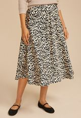 Satin High Rise Midi Skirt, , small