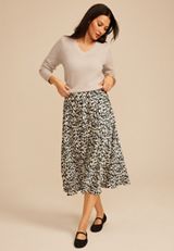 Satin High Rise Midi Skirt, , small