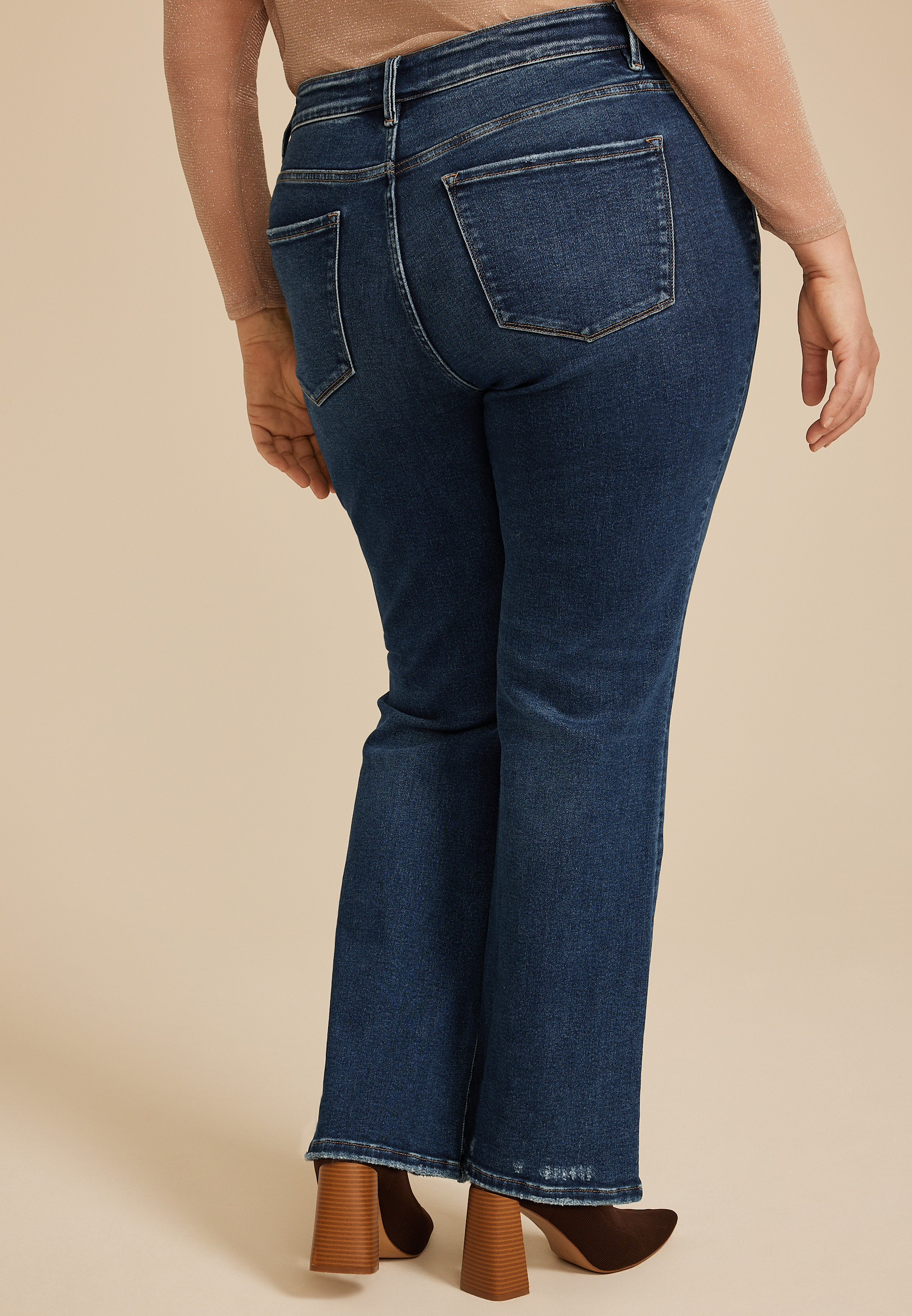 Plus Size Flying Monkey&trade; Dark High Rise Destructed Hem Slim Boot Jean, C258, large