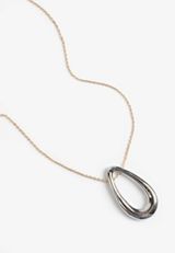 Mixed Metal Oval Pendant Necklace, C5967, small