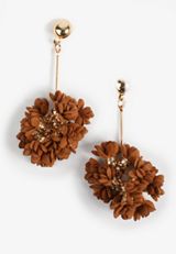 Butterscotch Floral Petal Cluster Drop Earrings, C2089, small