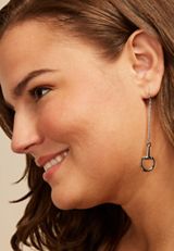Silver Stirrup Drop Earrings, SILVER, small