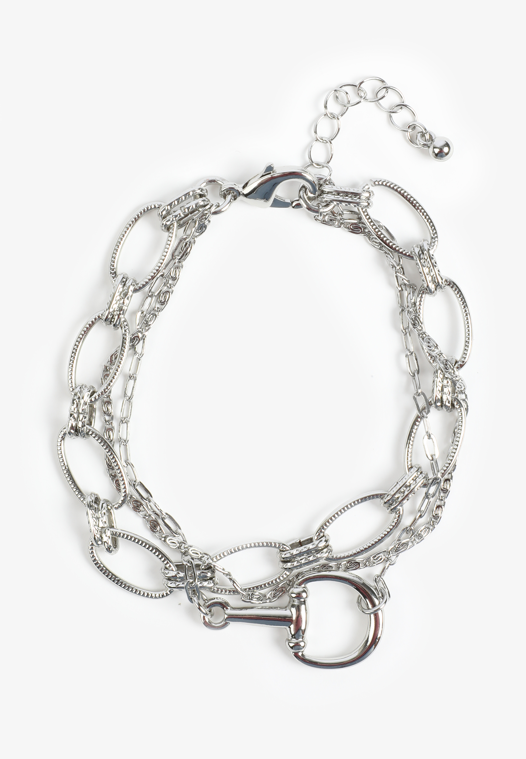 Silver Stirrup Bracelet Set 
