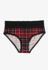 Simply Comfy Cotton Plaid Hipster Panty, C278, small