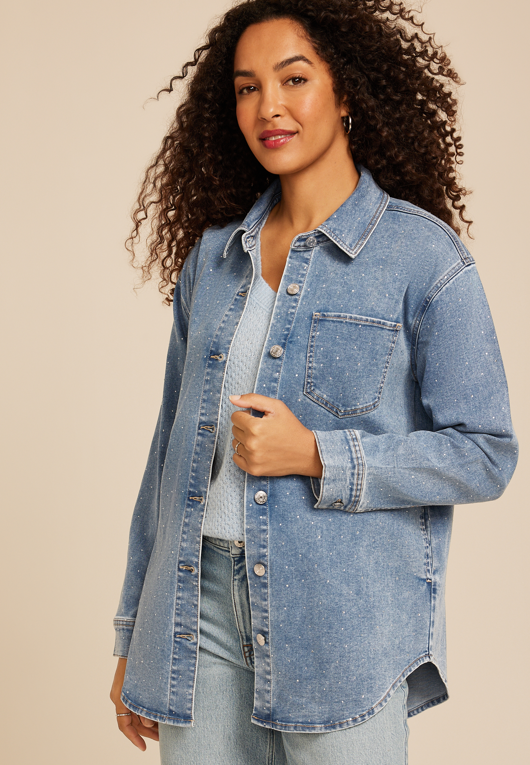 Sparkle Denim Shacket