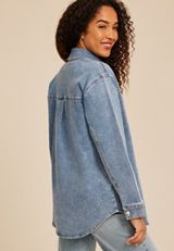 Sparkle Denim Shacket, C3337, small