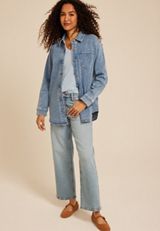 Sparkle Denim Shacket, C3337, small