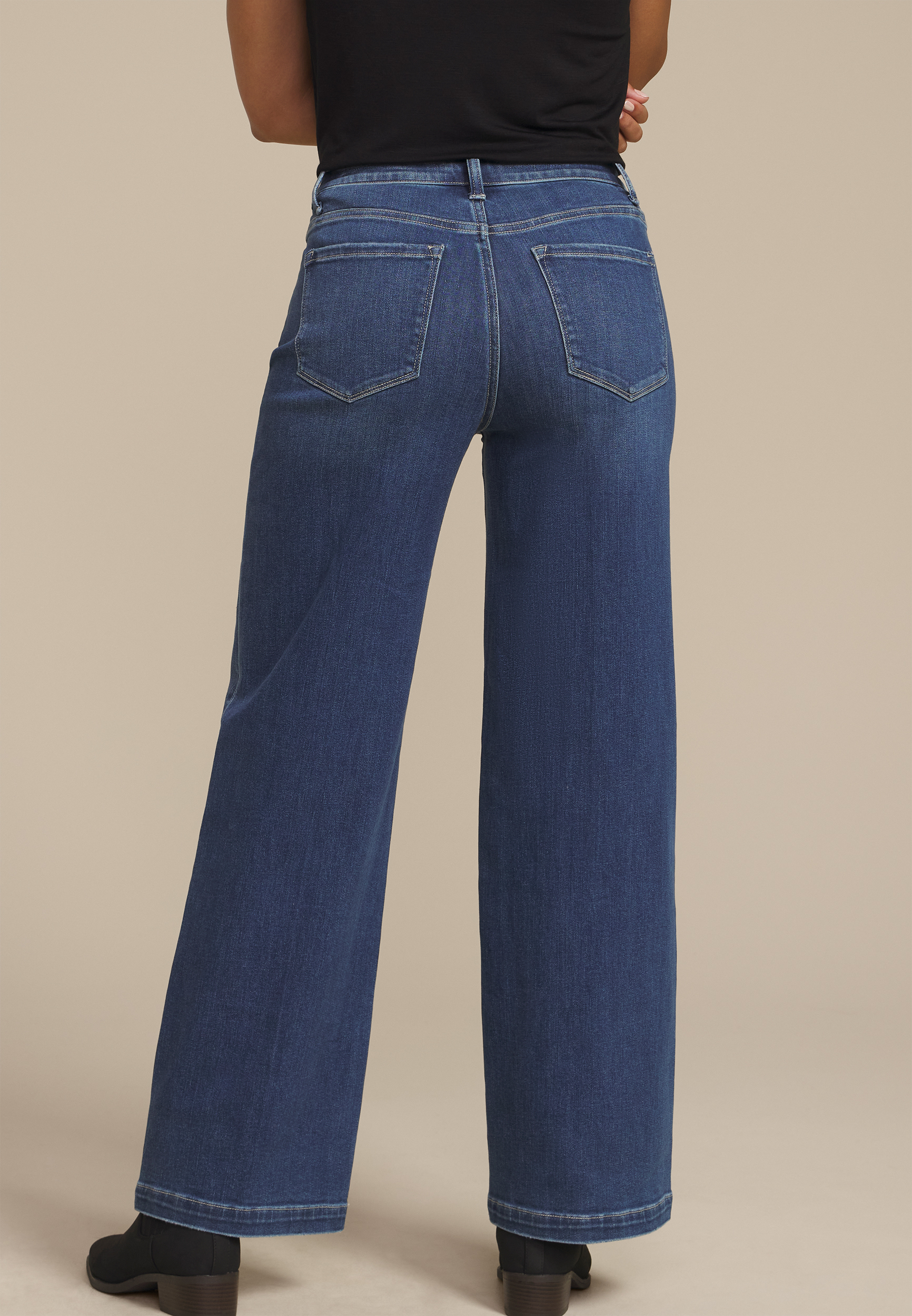 Flying Monkey&trade; Dark High Rise Wide Leg Jean, DARK SANDBLAST, large