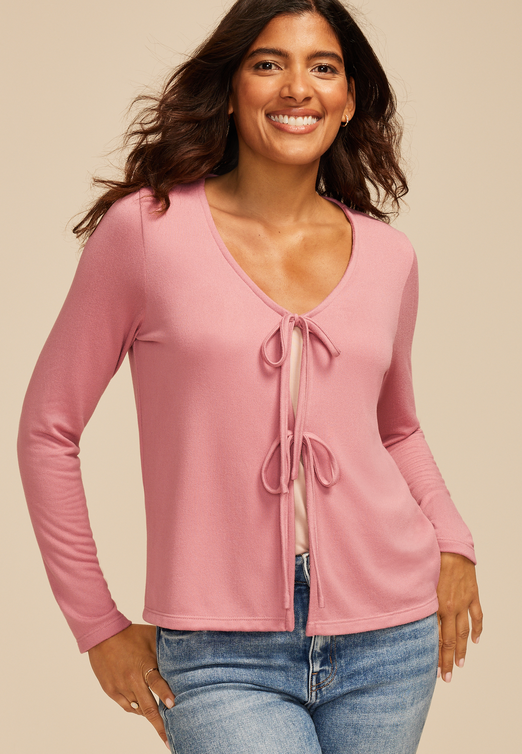 Double Front Tie Cardigan