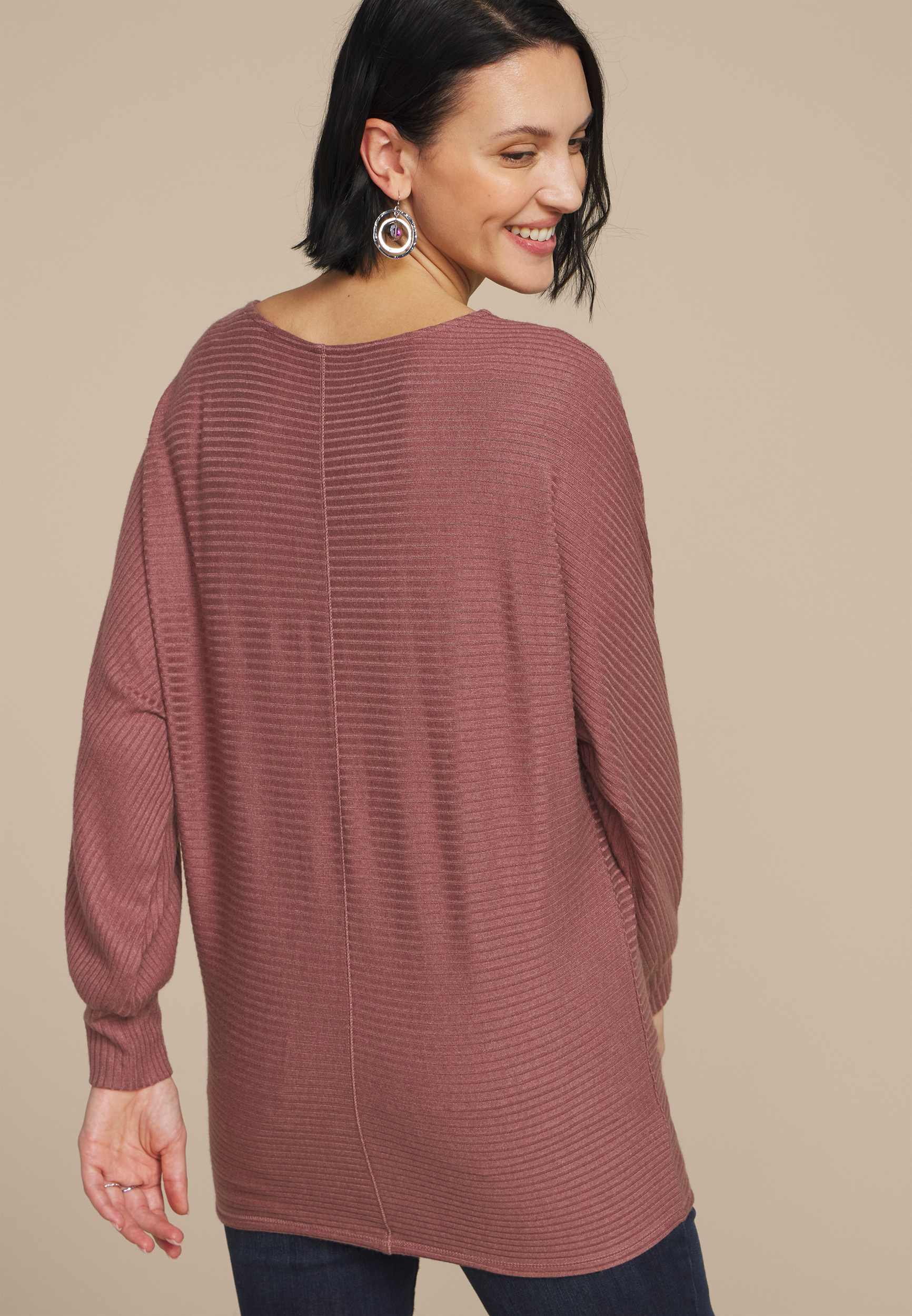 24/7 Dakota Horizontal Ribbed Dolman, C6578, large