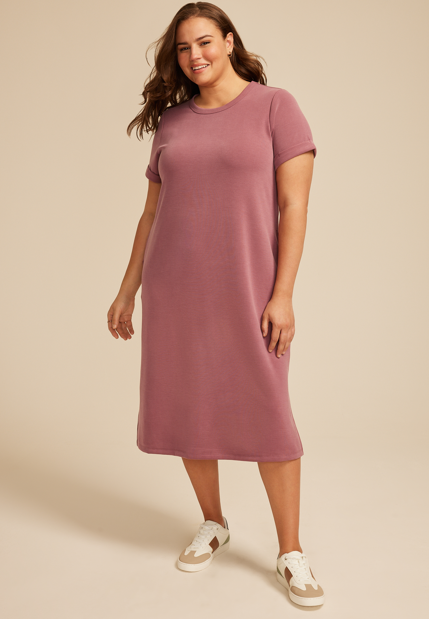 Plus Size 24/7 Cloud Scuba Knit Midi Dress