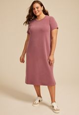 Plus Size Cloud Scuba Knit Midi Dress, C6578, small
