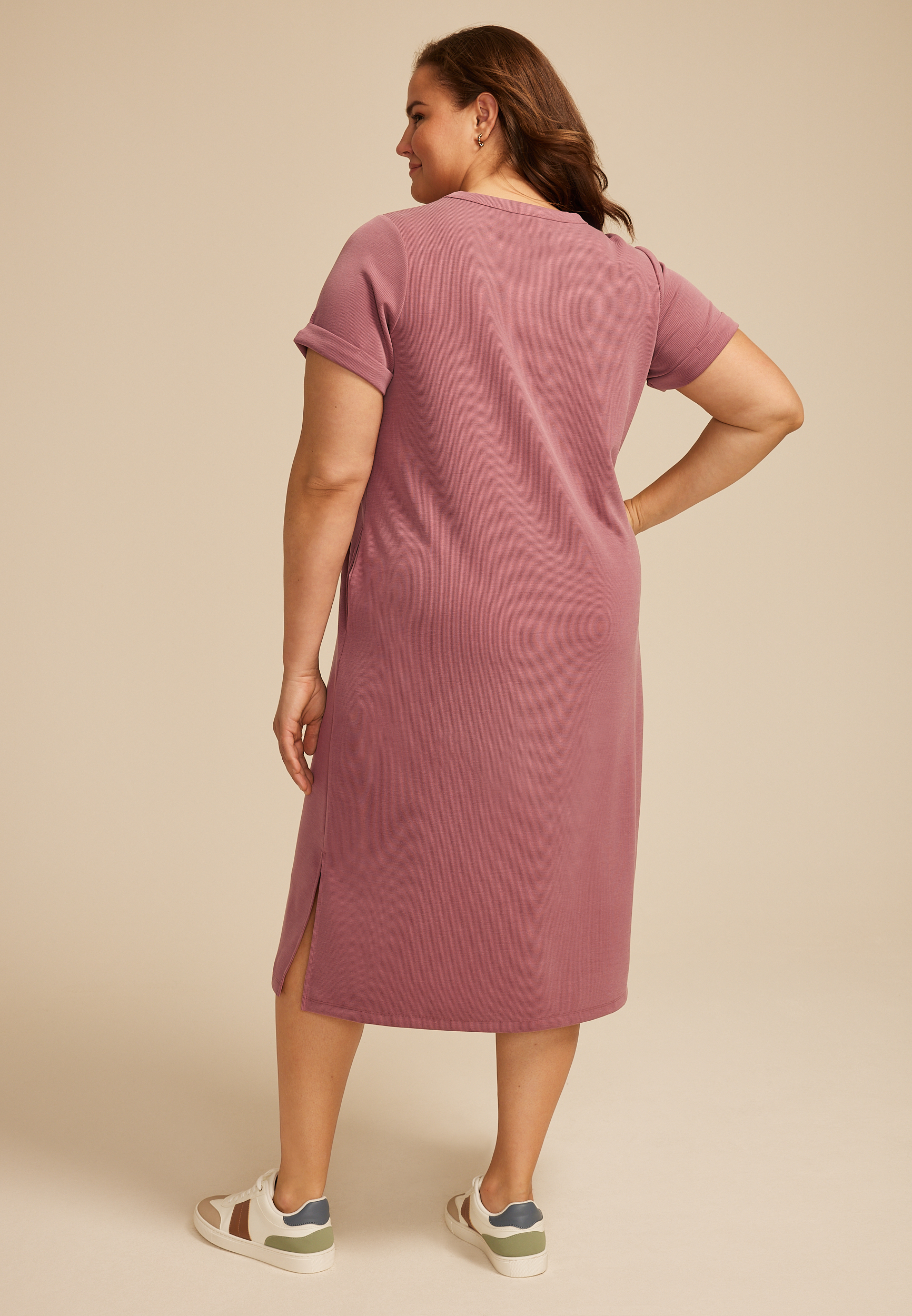 Plus Size Cloud Scuba Knit Midi Dress, C6578, large