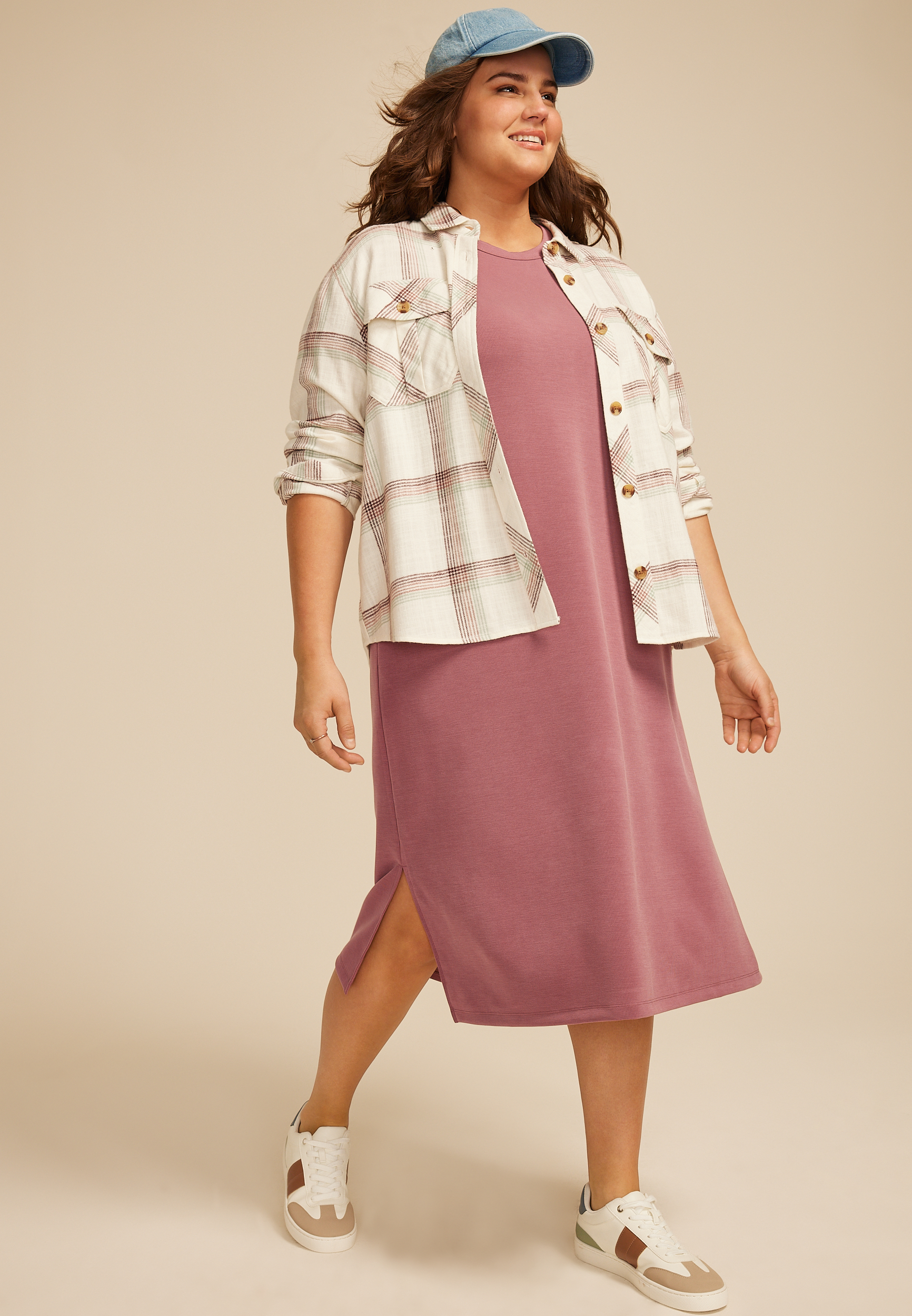 Plus Size Cloud Scuba Knit Midi Dress, C6578, large