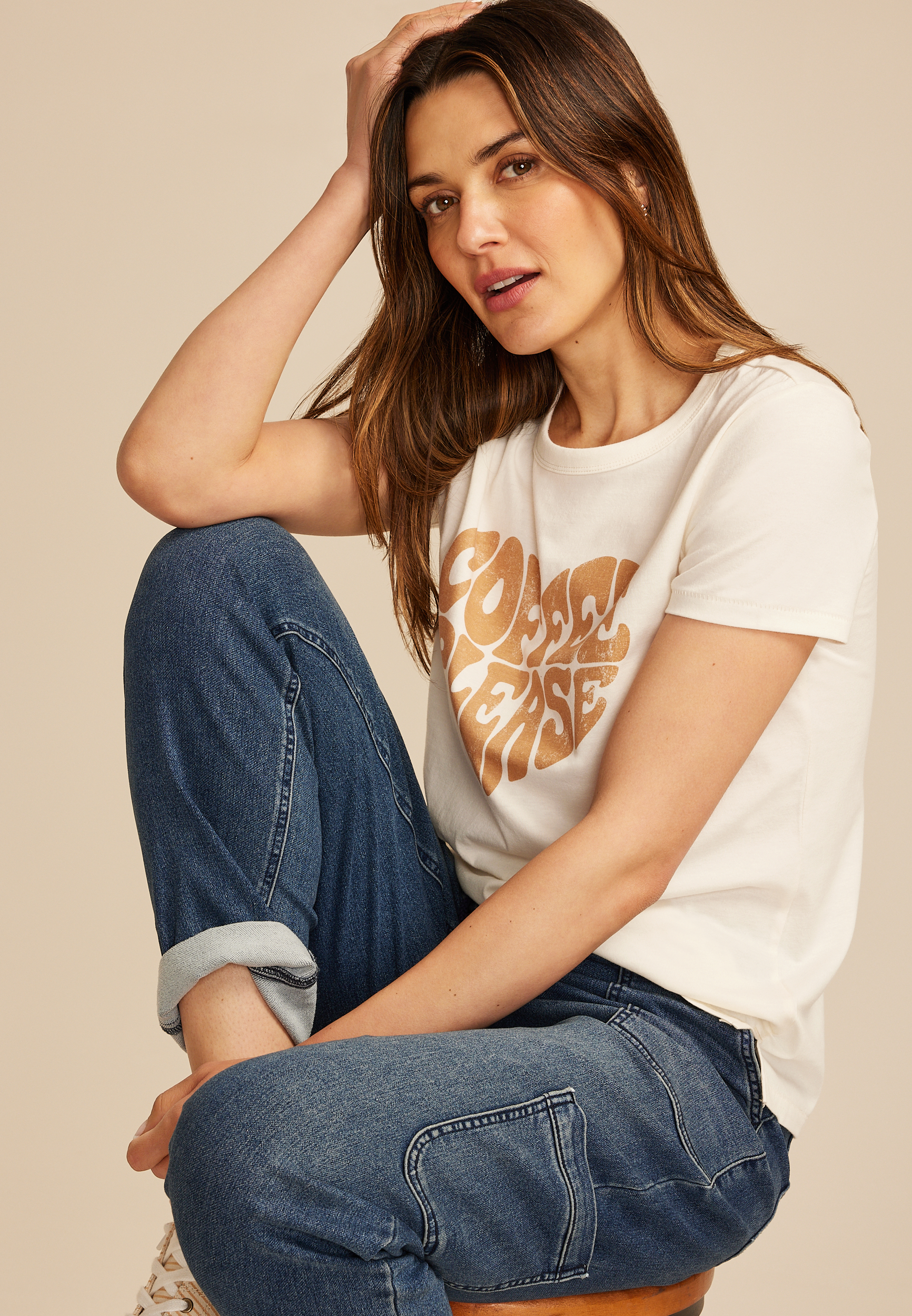 Coffee Please Classic Fit Graphic Tee, C2789, large
