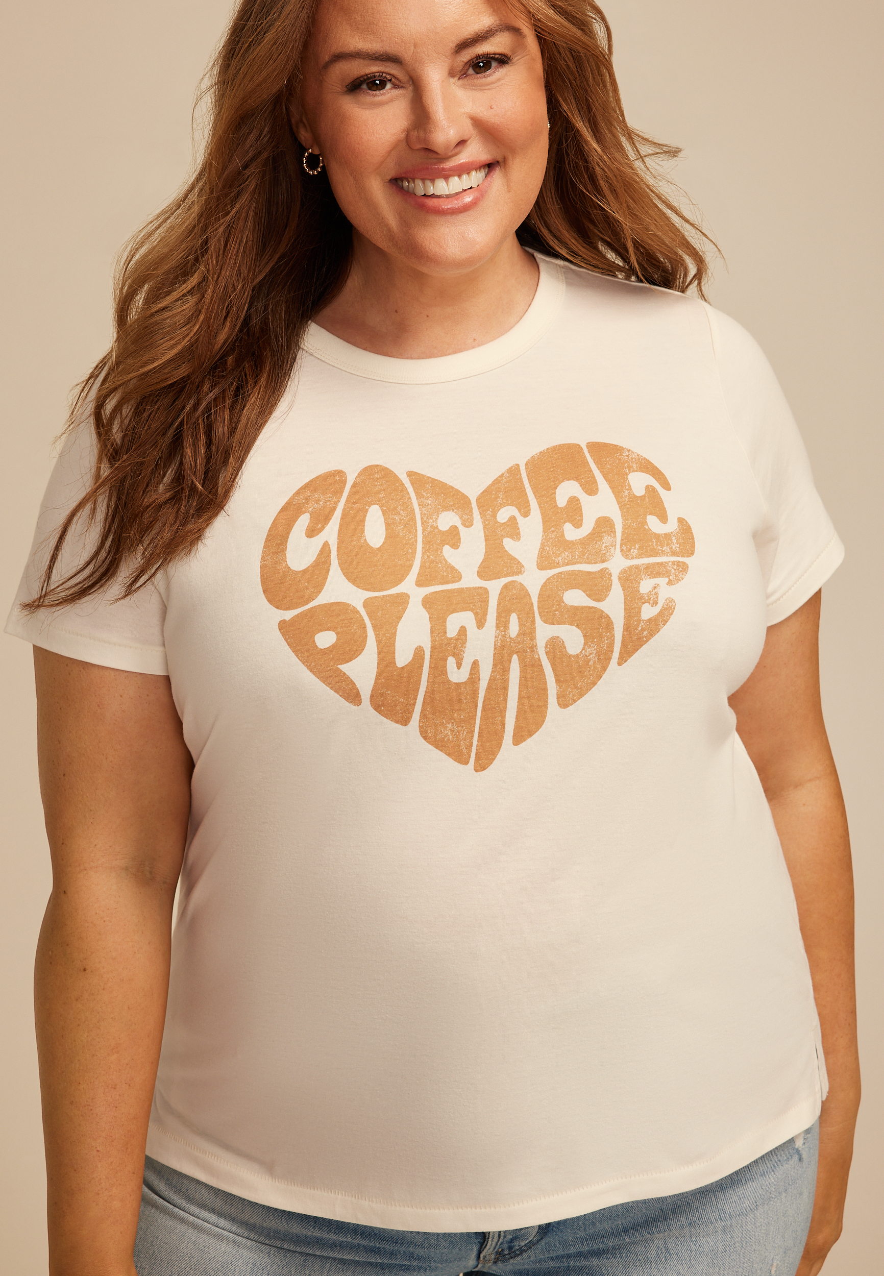 Plus Size Coffee Please Classic Fit Graphic Tee