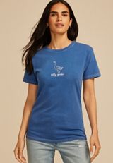 Silly Goose Relaxed Graphic Tee, BLUE, small