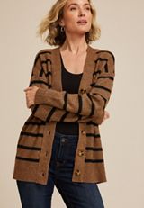 Striped Button Front Cardigan, C30, small
