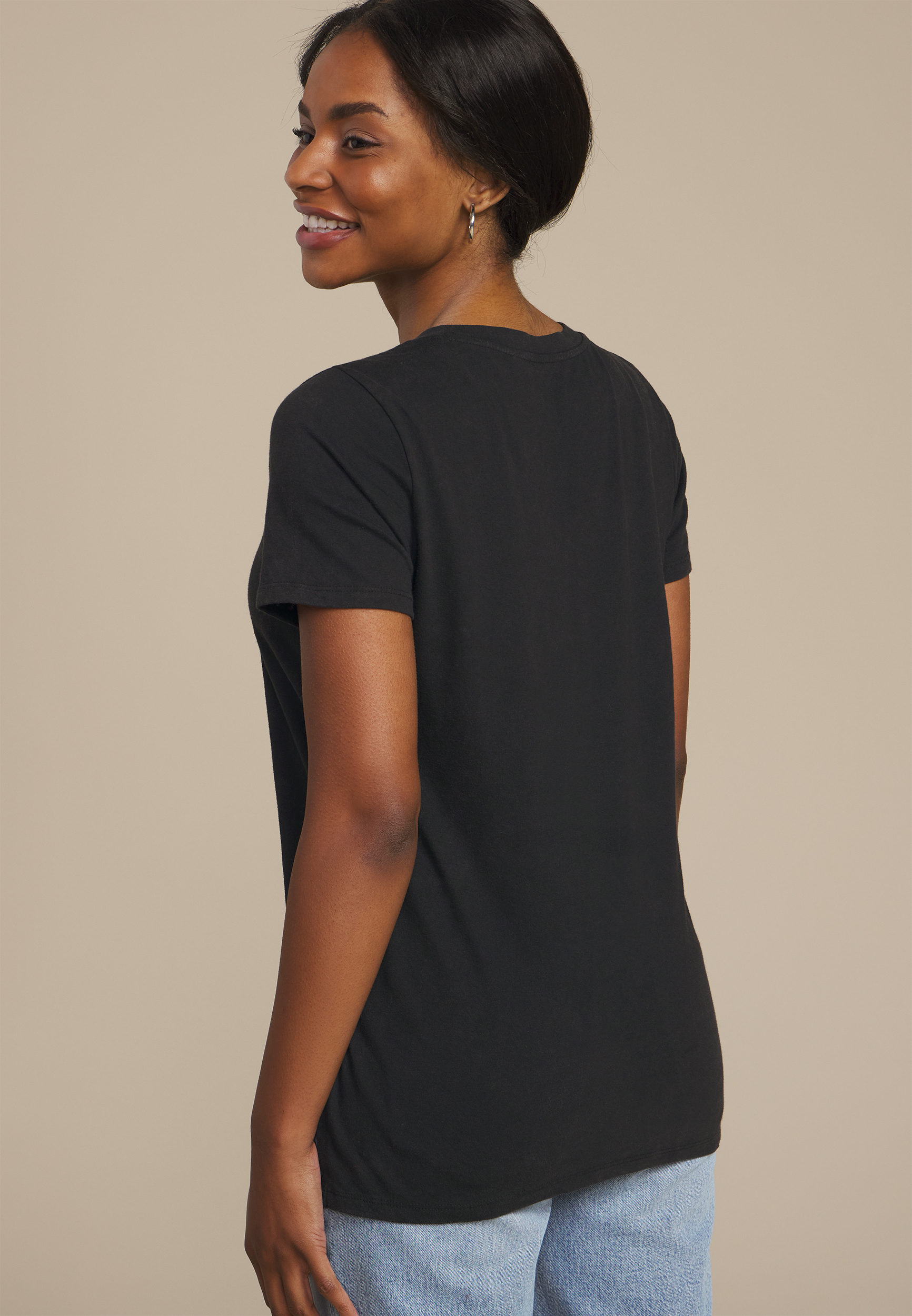 Floral Book Classic Fit Graphic Tee, WASHED BLACK, large