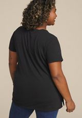 Plus Size Floral Book Classic Fit Graphic Tee, WASHED BLACK, small