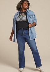 Plus Size Floral Book Classic Fit Graphic Tee, WASHED BLACK, small