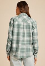 Shorty Utility Plaid Button Down Shirt, SAGE FOG COMBO, small