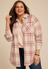 Plus Size Wilder Fleece Shacket, C1524, small