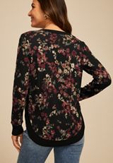 Haven Floral Round Hem Tunic, BLACK COMBO, small