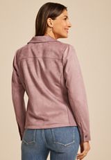 Mauve Faux Suede Moto Jacket, TWILIGHT MAUVE, small
