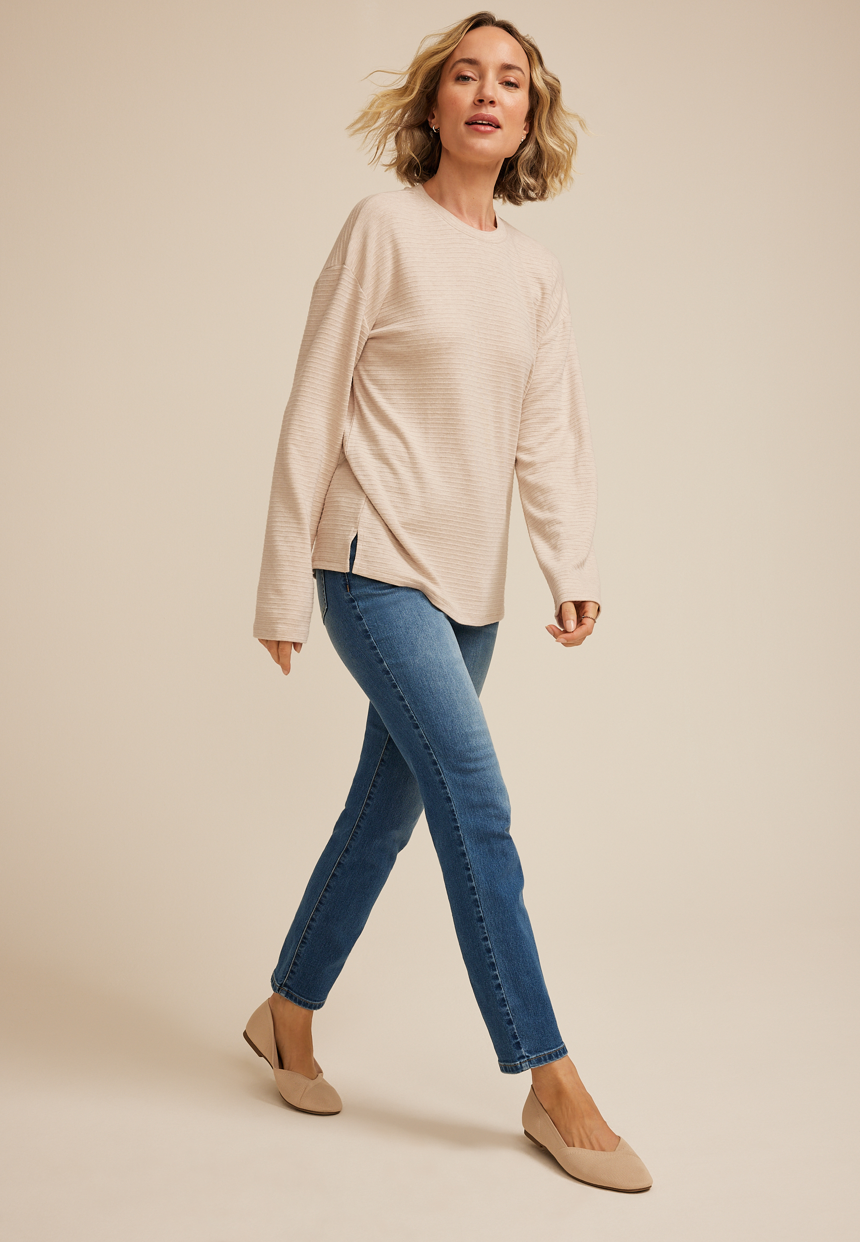 24/7 Ottoman Rib Long Sleeve Tee
