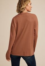 24/7 Ottoman Rib Long Sleeve Tee, CAROB BROWN, small