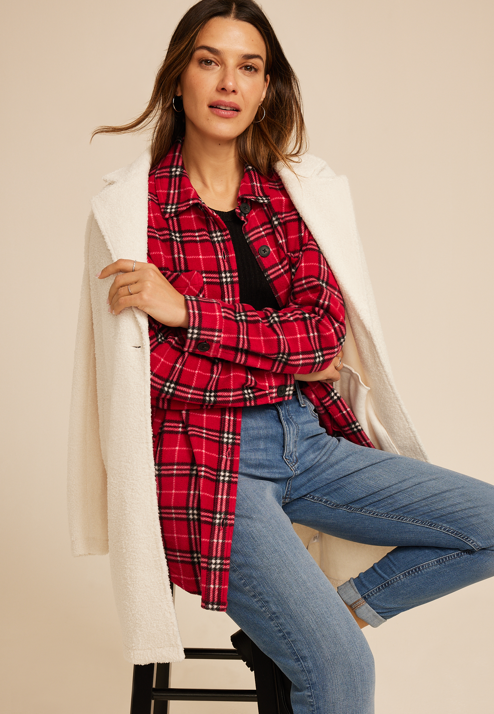Wilder Fleece Shacket, C7044, large