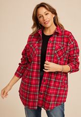 Plus Size Wilder Fleece Shacket, C7044, small