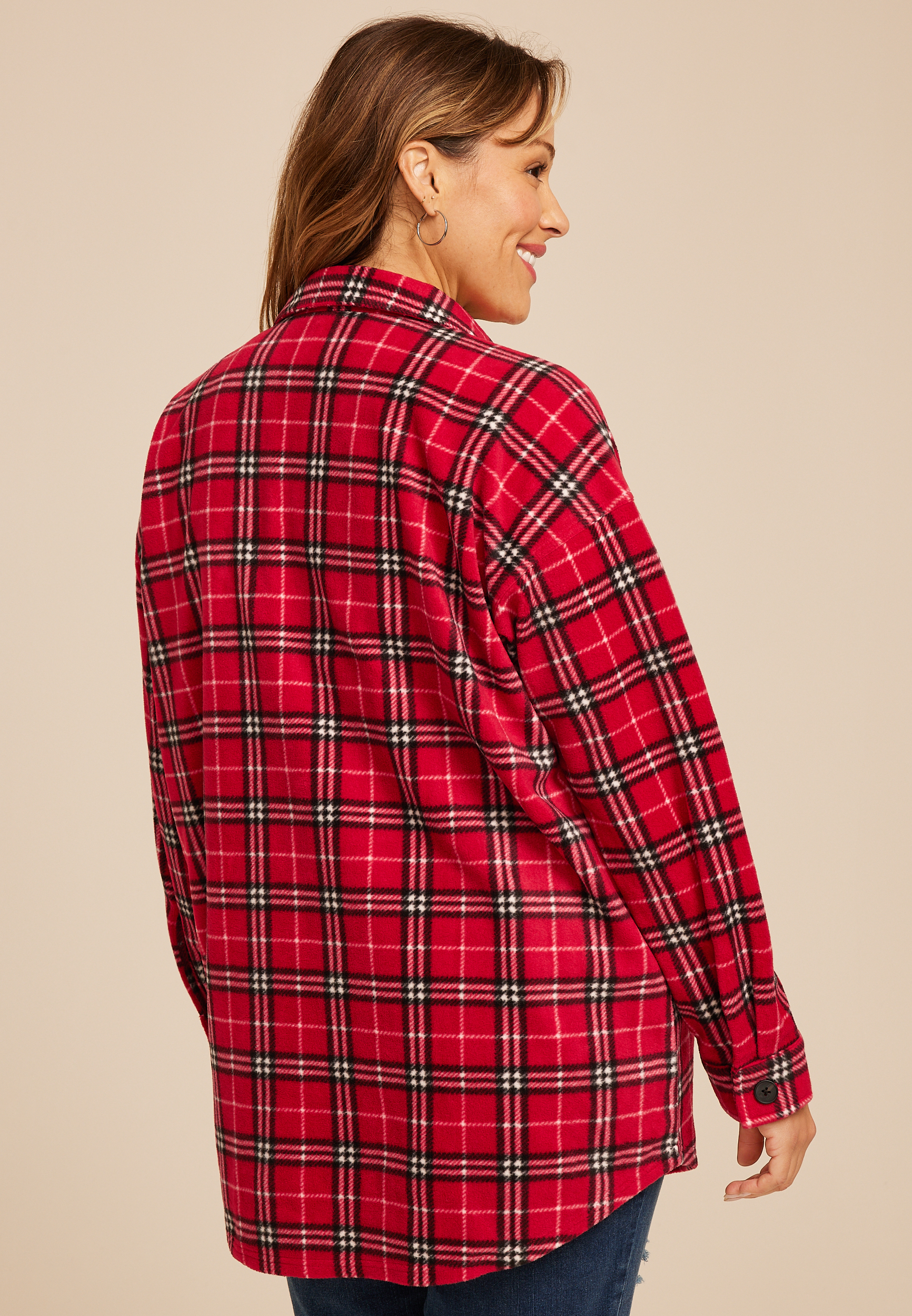 Plus Size Wilder Fleece Shacket, C7044, large