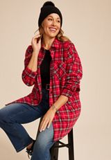 Plus Size Wilder Fleece Shacket, C7044, small