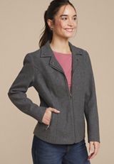 Gray Moto Blazer Jacket, C125, small
