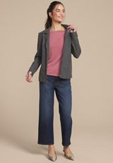 Gray Moto Blazer Jacket, C125, small