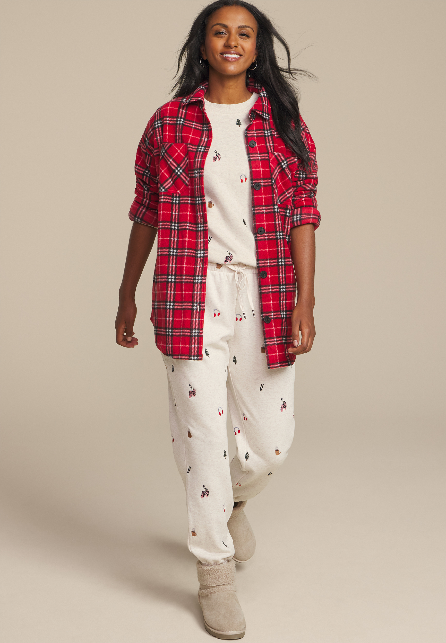 Holiday Embroidered Relaxed Fit Sweatshirt