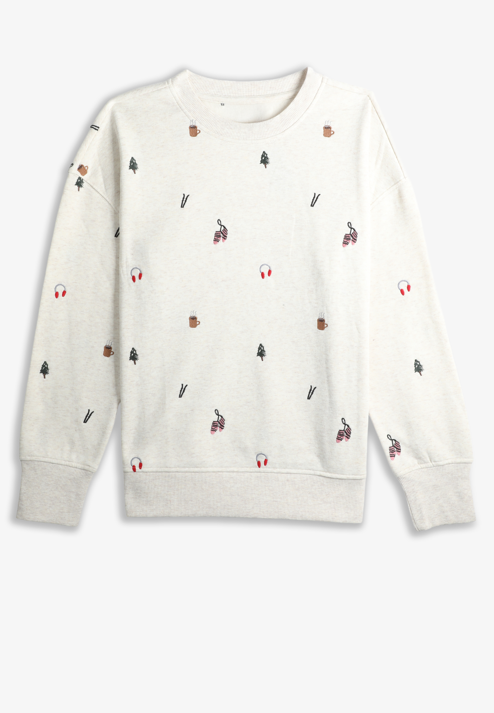 Holiday Embroidered Relaxed Fit Sweatshirt