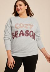 Plus Size Cozy Season Relaxed Fit Sweatshirt, , small