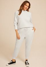 Plus Size Dream Fleece Mock Neck Sweatshirt, LIGHT HEATHER GRAY, small