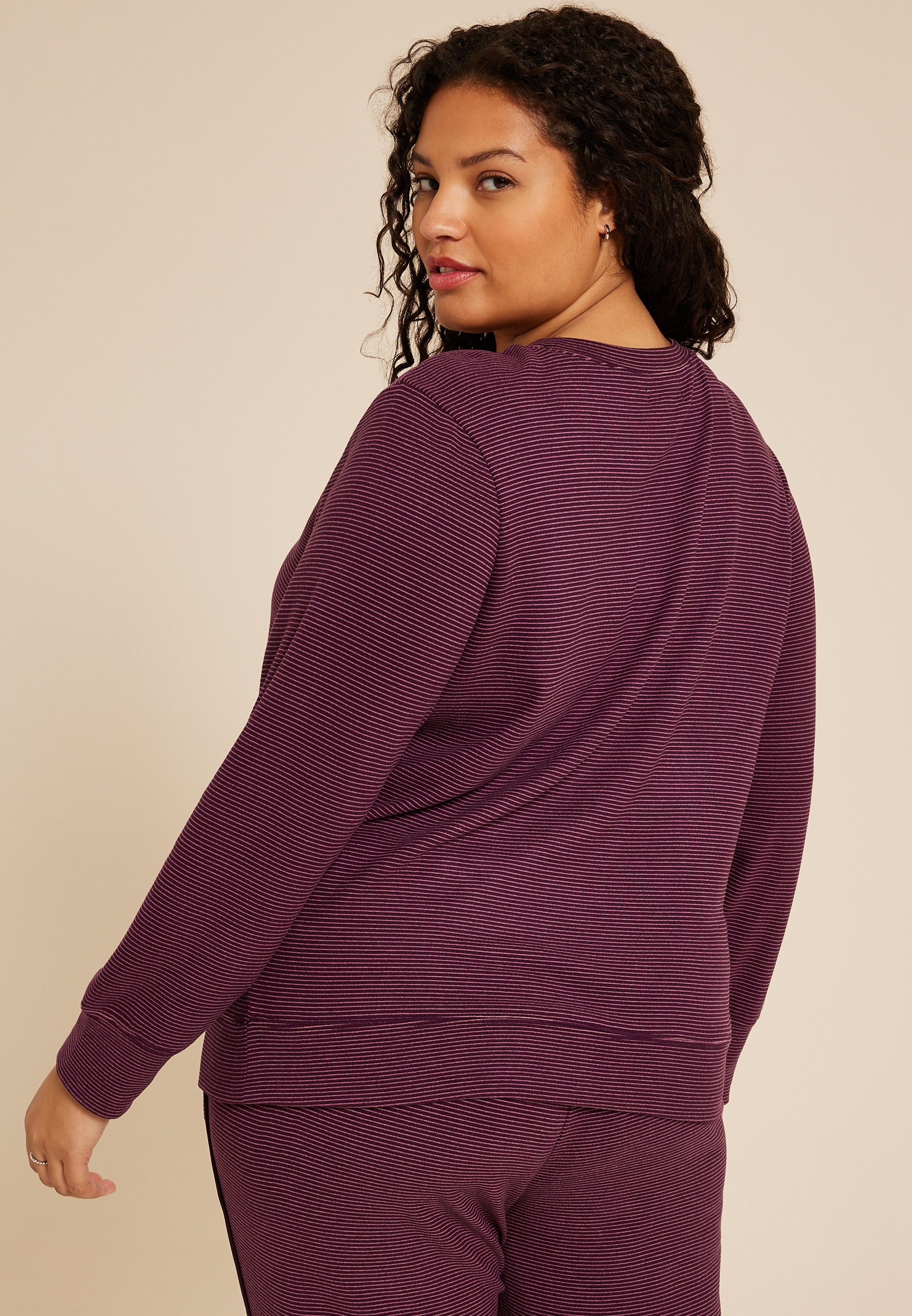 Plus Size Dream Fleece Crew Neck Sweatshirt, POTENT PURPLE, large
