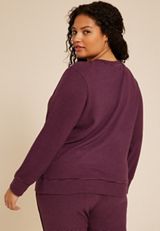 Plus Size Dream Fleece Crew Neck Sweatshirt, POTENT PURPLE, small