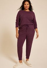 Plus Size Dream Fleece Jogger, POTENT PURPLE, small