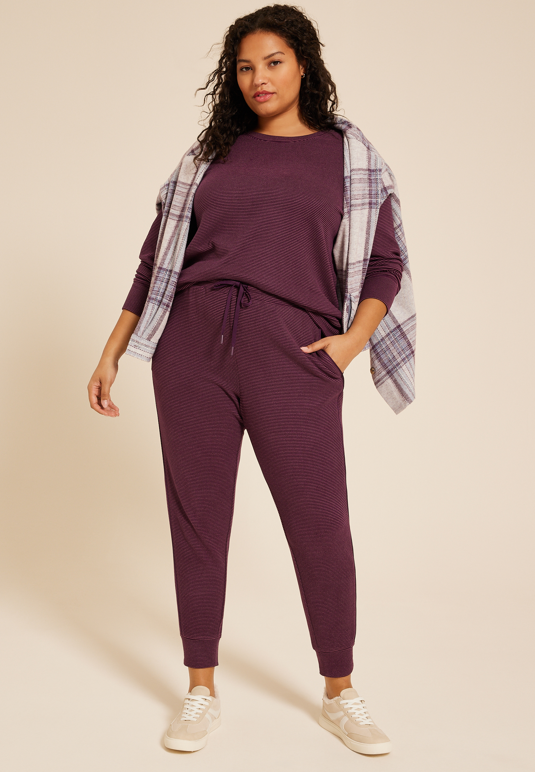 Plus Size Dream Fleece Jogger, POTENT PURPLE, large